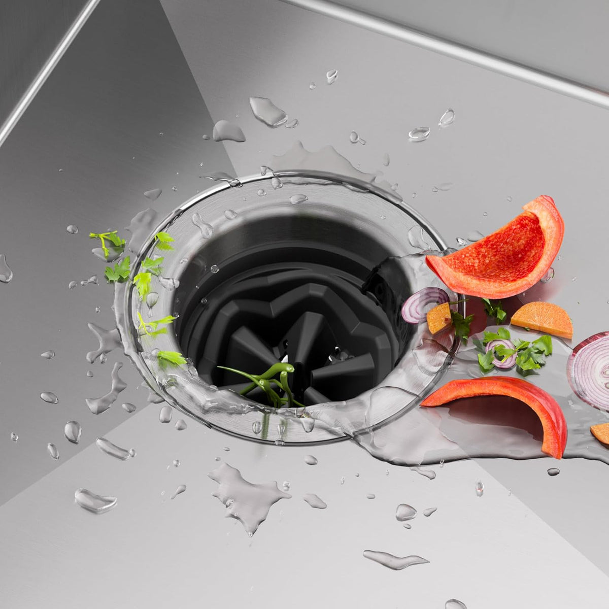 KRAUS® WasteGuard™ High-Speed 1/2 HP Continuous Feed Ultra-Quiet Motor Garbage Disposal with Power