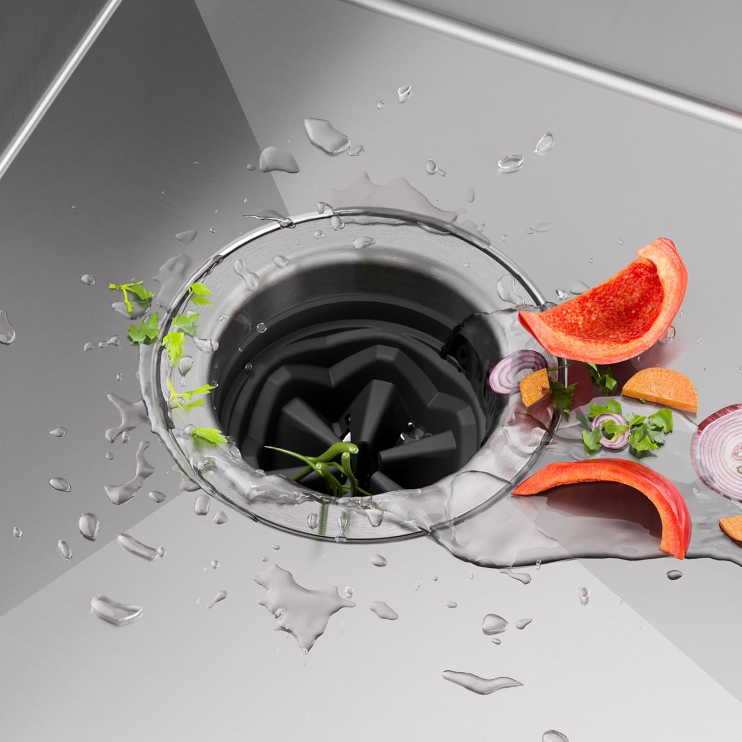 KRAUS® WasteGuard™ High-Speed 1/2 HP Continuous Feed Ultra-Quiet Motor Garbage Disposal with Power