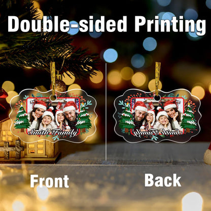 Personalized Crystal Photo Ornaments, Christmas Tree Hanging Decor, Custom Ornaments for Family