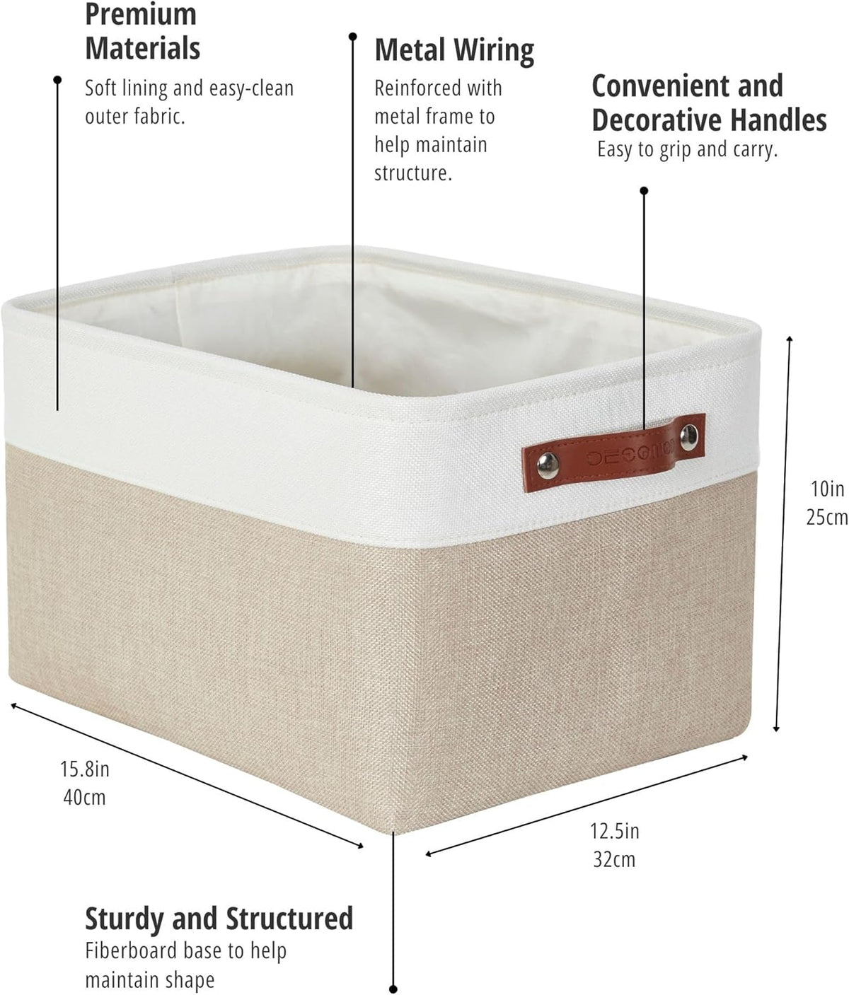 DECOMOMO Storage Baskets for Shelves - Fabric Closet Organizers and Storage Bins, Perfect Baskets
