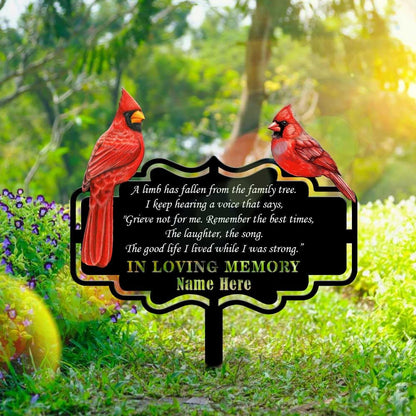 Personalized Cemetery Memorial Metal Stakes, Cardinals Memorial Grave Markers,Graden Decorations