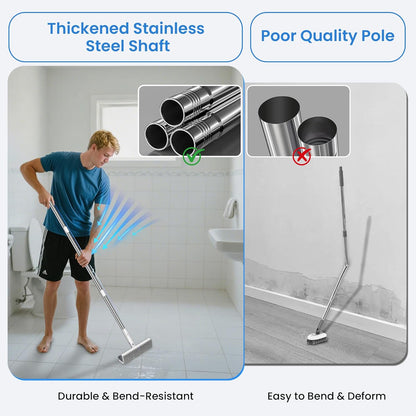 Floor Scrub Brush and Grout Brush with Long Handle–Deck Brushes for Scrubbing Heavy Duty, Stiff