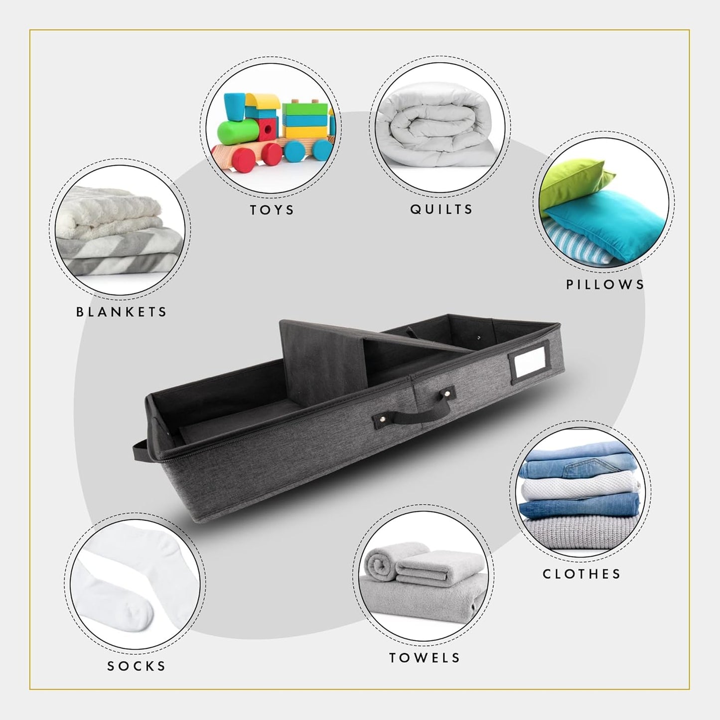HOMELUX THEORY 2pc Low Profile Under Bed Storage Containers, Thin Under Couch Storage Organizer