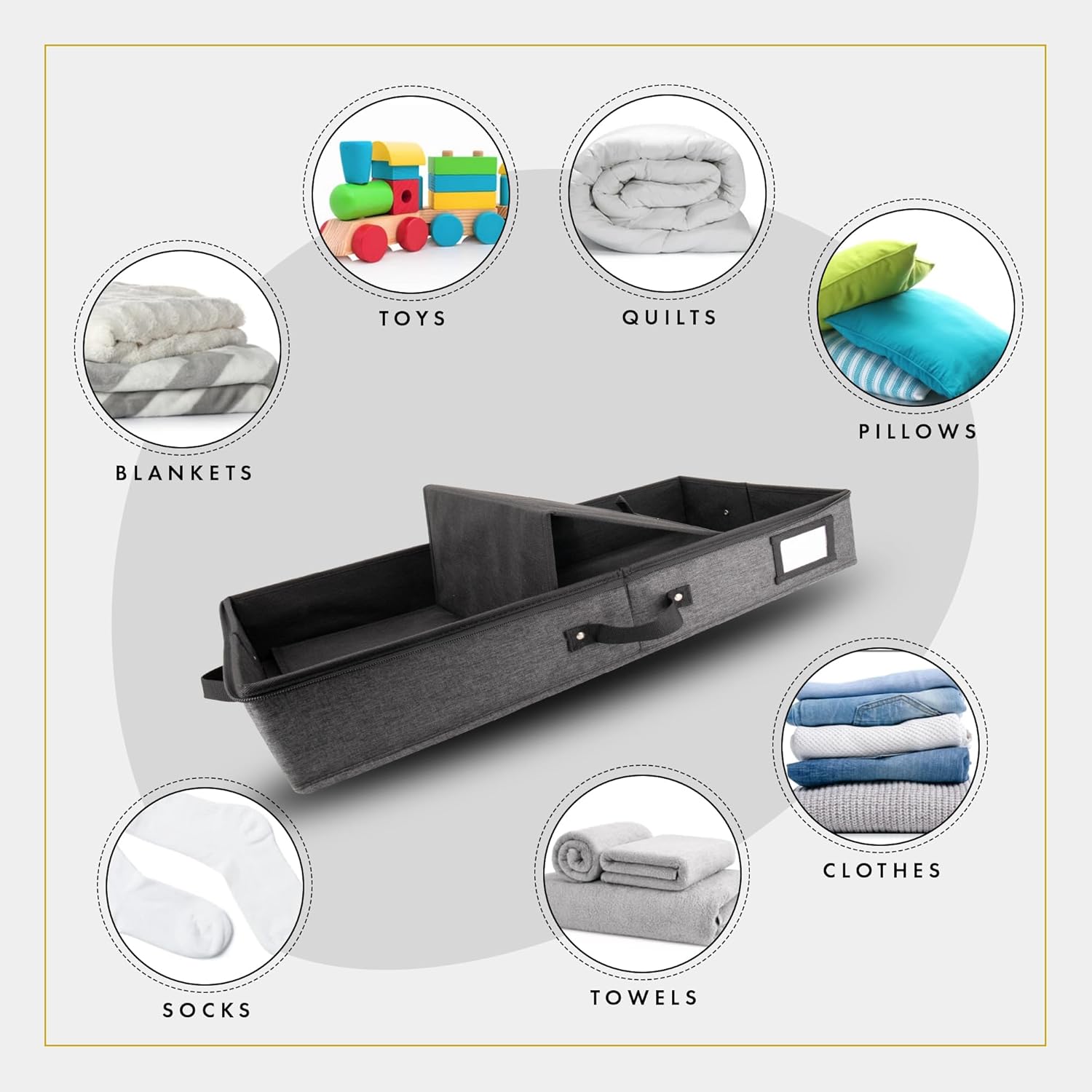 HOMELUX THEORY 2pc Low Profile Under Bed Storage Containers, Thin Under Couch Storage Organizer