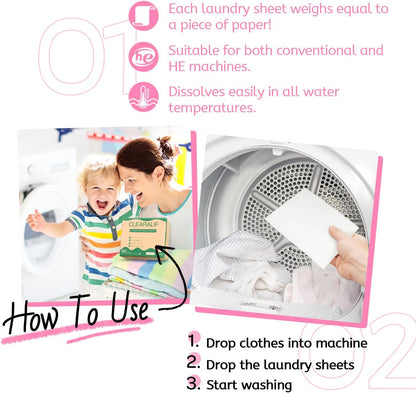 Laundry Detergent Sheets Up to 160 Loads, Fresh Flower - Great For Travel,Apartments