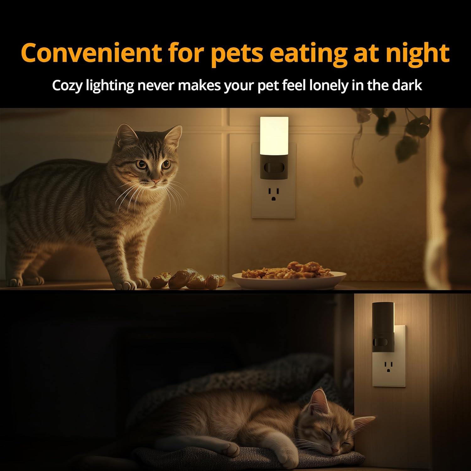 Lyridz Plug-in LED Rotatable Night Light with Motion Sensor, Dimmable Backlit Nightlight with