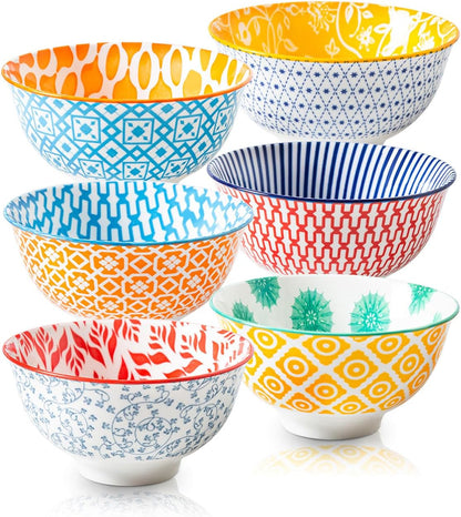 Ceramic Dessert Bowls Set - 12 Oz Small Cereal Bowls 4.75 Inch Ice Cream Bowl for Fruit, Snack