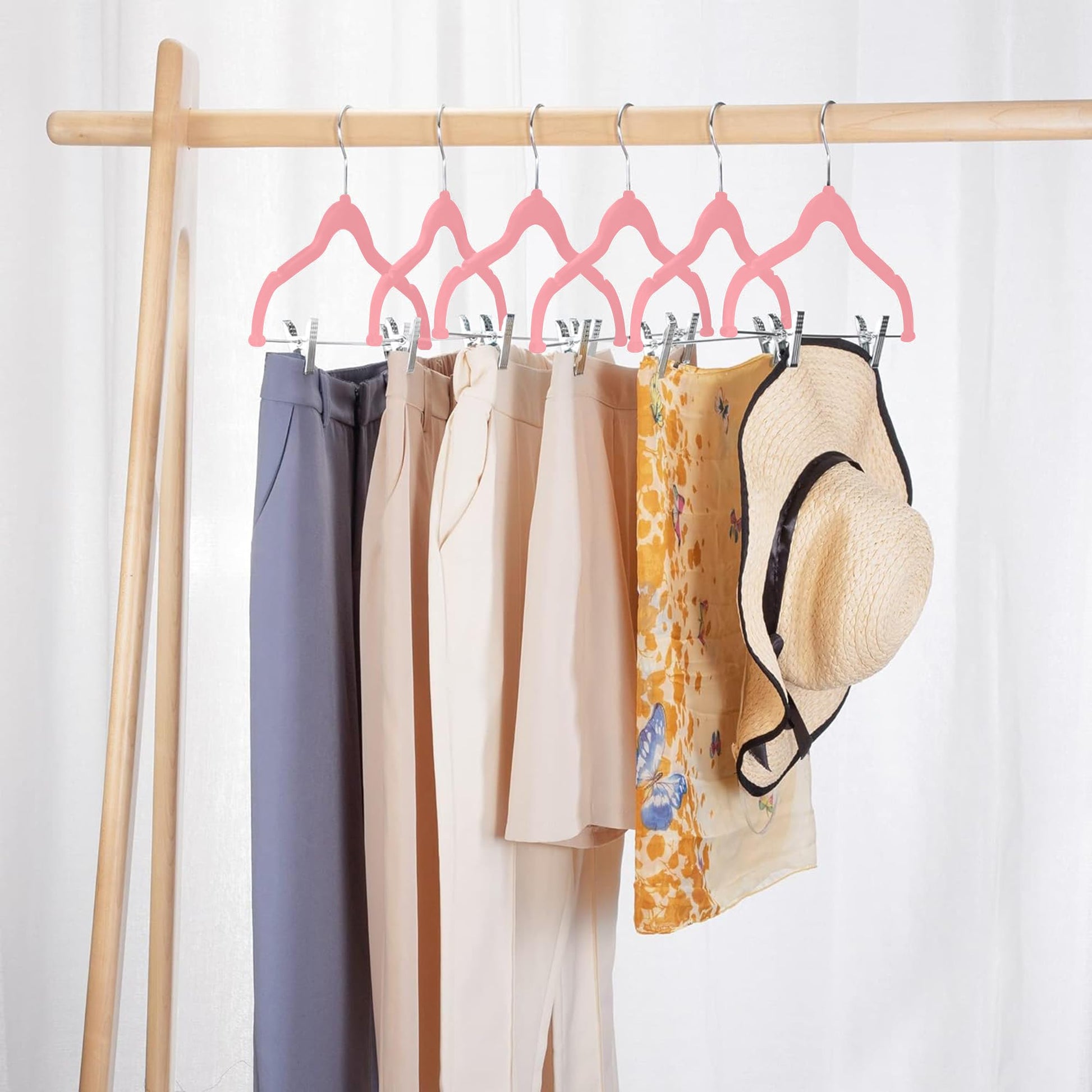 VECELO 20 Pack Velvet Clothes Hangers with Adjustable Clips,Heavy-Duty Non Slip & Space-Saving with