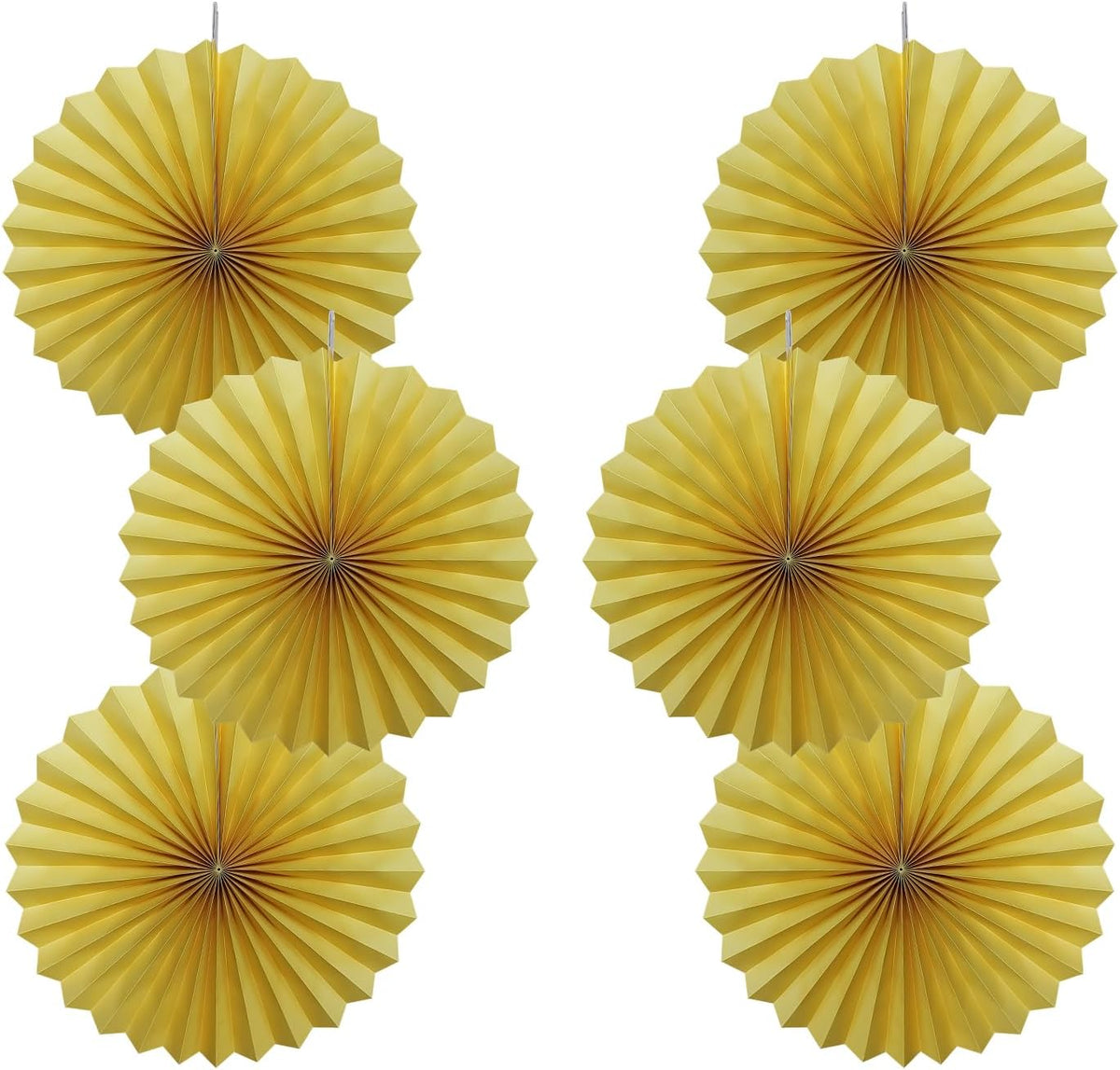 Yellow Birthday Decorations,DIY Yellow Paper Fans Hanging Decoration ,Party Supplies Party Fans
