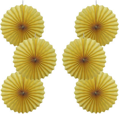 Yellow Birthday Decorations,DIY Yellow Paper Fans Hanging Decoration ,Party Supplies Party Fans