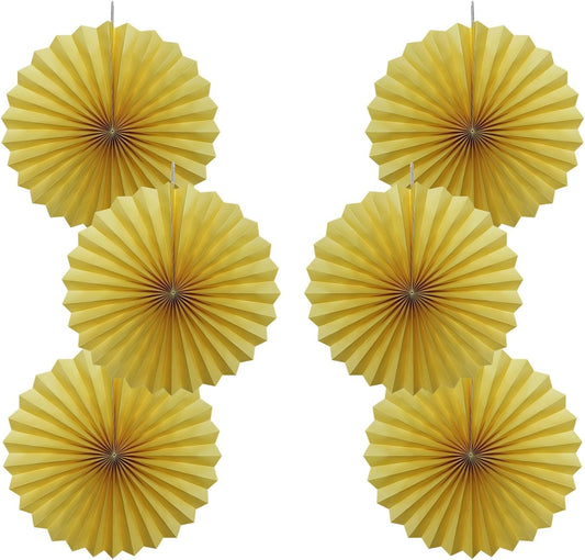 Yellow Birthday Decorations,DIY Yellow Paper Fans Hanging Decoration ,Party Supplies Party Fans