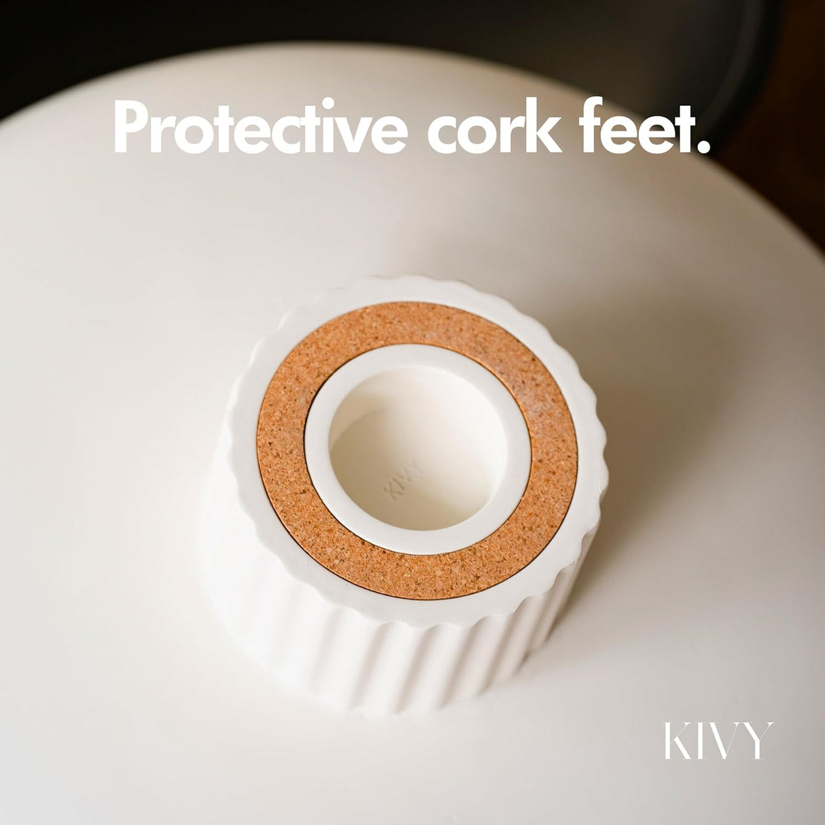 KIVY Concrete Fruit Bowl for Kitchen Counter - Large Decorative Pedestal Bowl for Home Decor