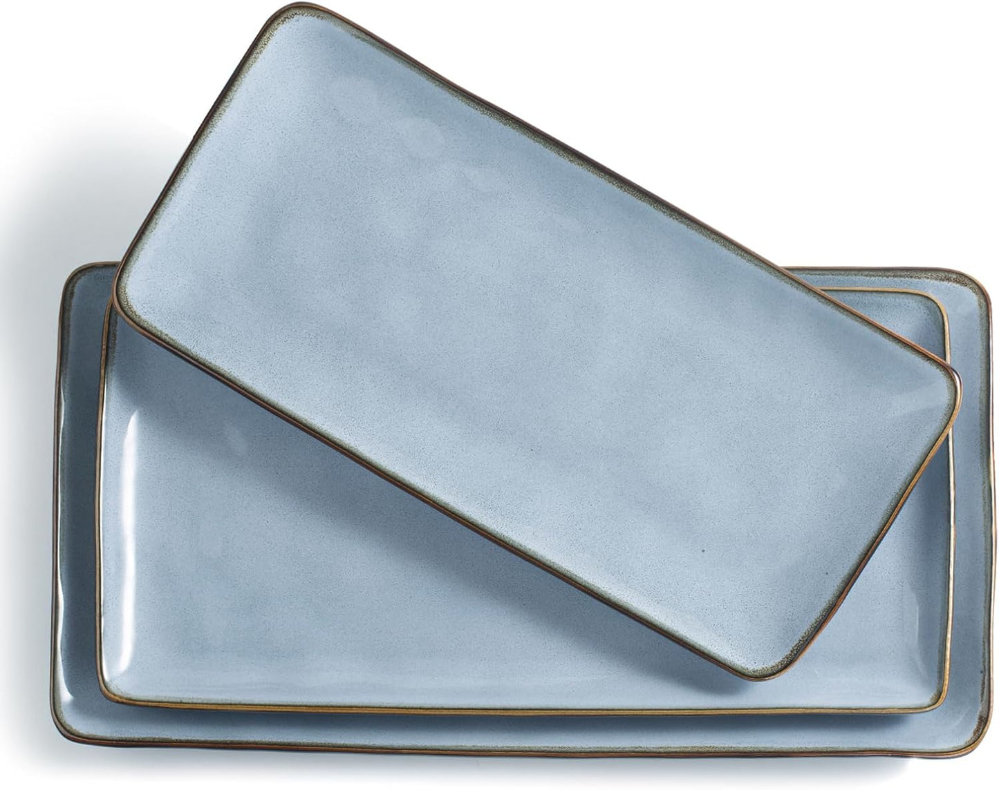 famiware Serving Platter, Rectangular 15.67/14.1/12.6inch Serving Dishes for Entertaining, Reactive