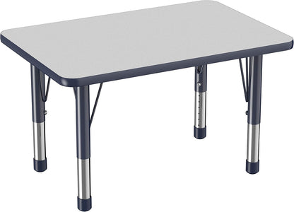 FDP Rectangle Activity School and Classroom Kids Table (24 x 36 inch), Chunky Toddler Leg