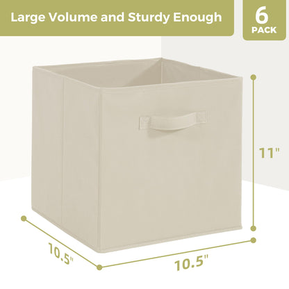 STORAGEIDEAS Storage Cubes, 11 Inch Cube Storage Bins, Set of 6, Fabric Foldable Storage Bins With