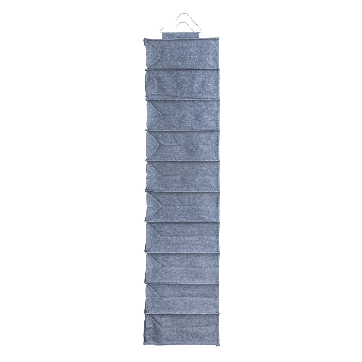 Household Essentials Hanging Narrow Cotton Blend and Plastic Closet Organizer with 10 Storage