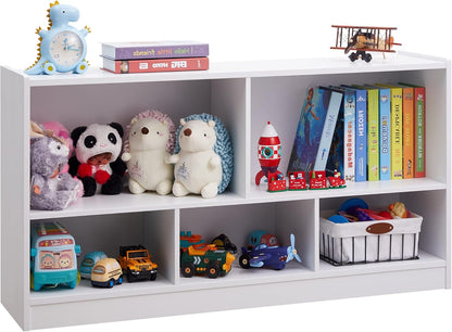 Toy Organizers and Storage, 5-Section Kids Bookshelf for Organizing Books Toys, School Classroom