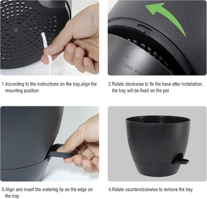 10 Inch Self Watering Hanging Pots, 2 Pack Hanging Planters with 40oZ Deep Reservior for Indoor