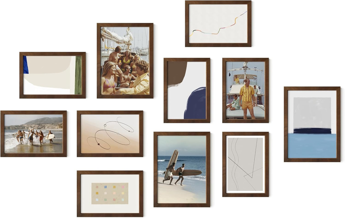 HAUS AND HUES Walnut Oak Wood Gallery Wall Tabletop Frames Made with Real American Oak and