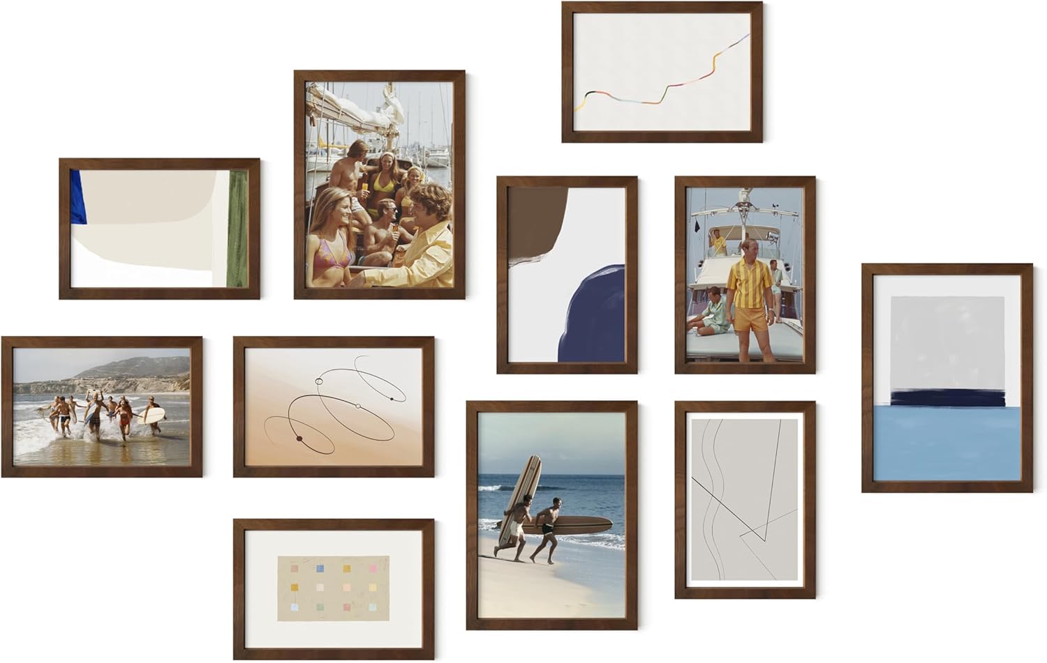 HAUS AND HUES Walnut Oak Wood Gallery Wall Tabletop Frames Made with Real American Oak and
