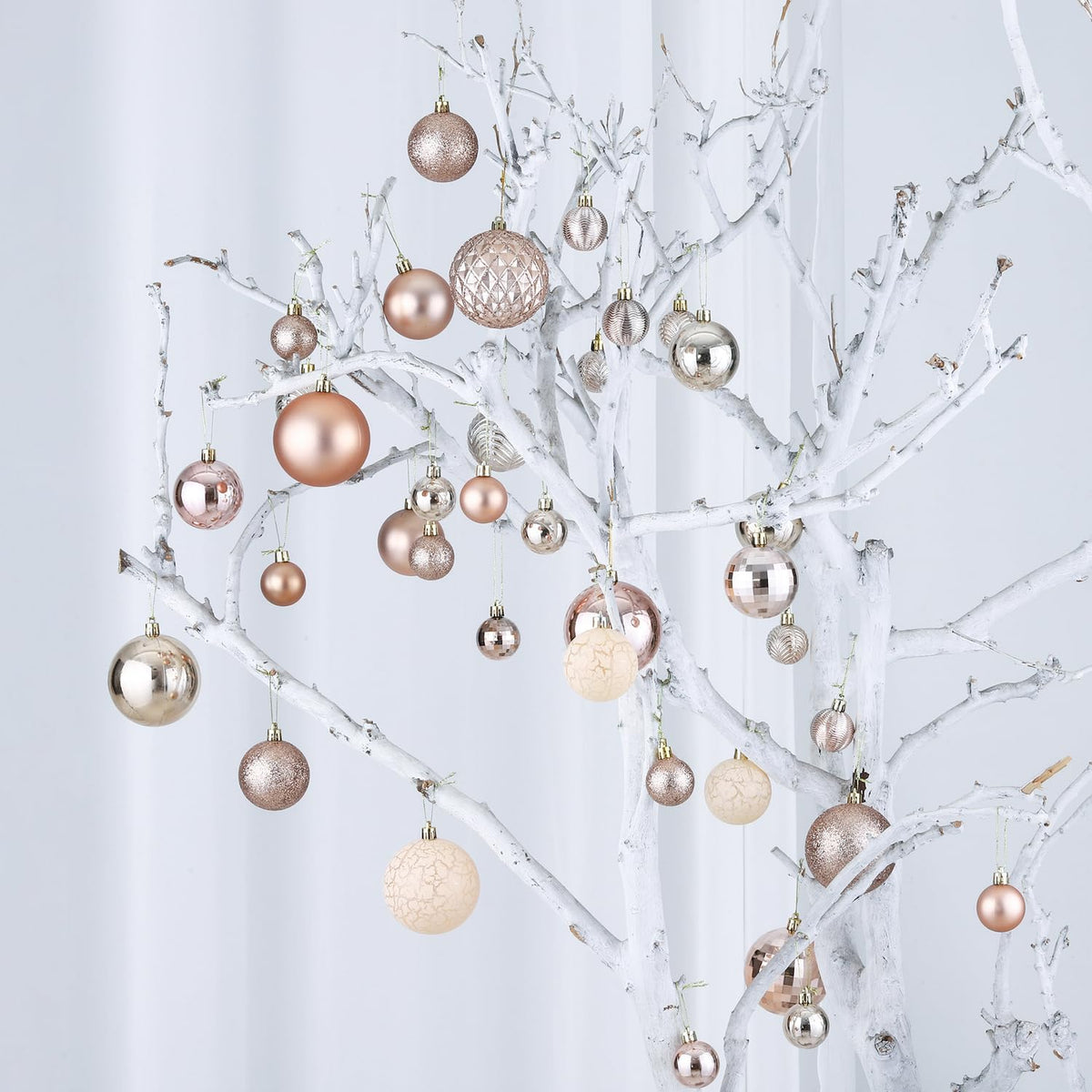 LANGXUN 36pcs Champagne Gold Christmas Tree Decorations Balls, Bolas De Navidad, 2025 Christmas