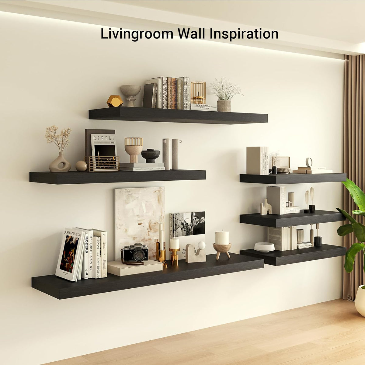 Heimlove 12" Deep Floating Shelves, 36 x 12 Inch Wall Mounted Long Floating Shelf with Invisible
