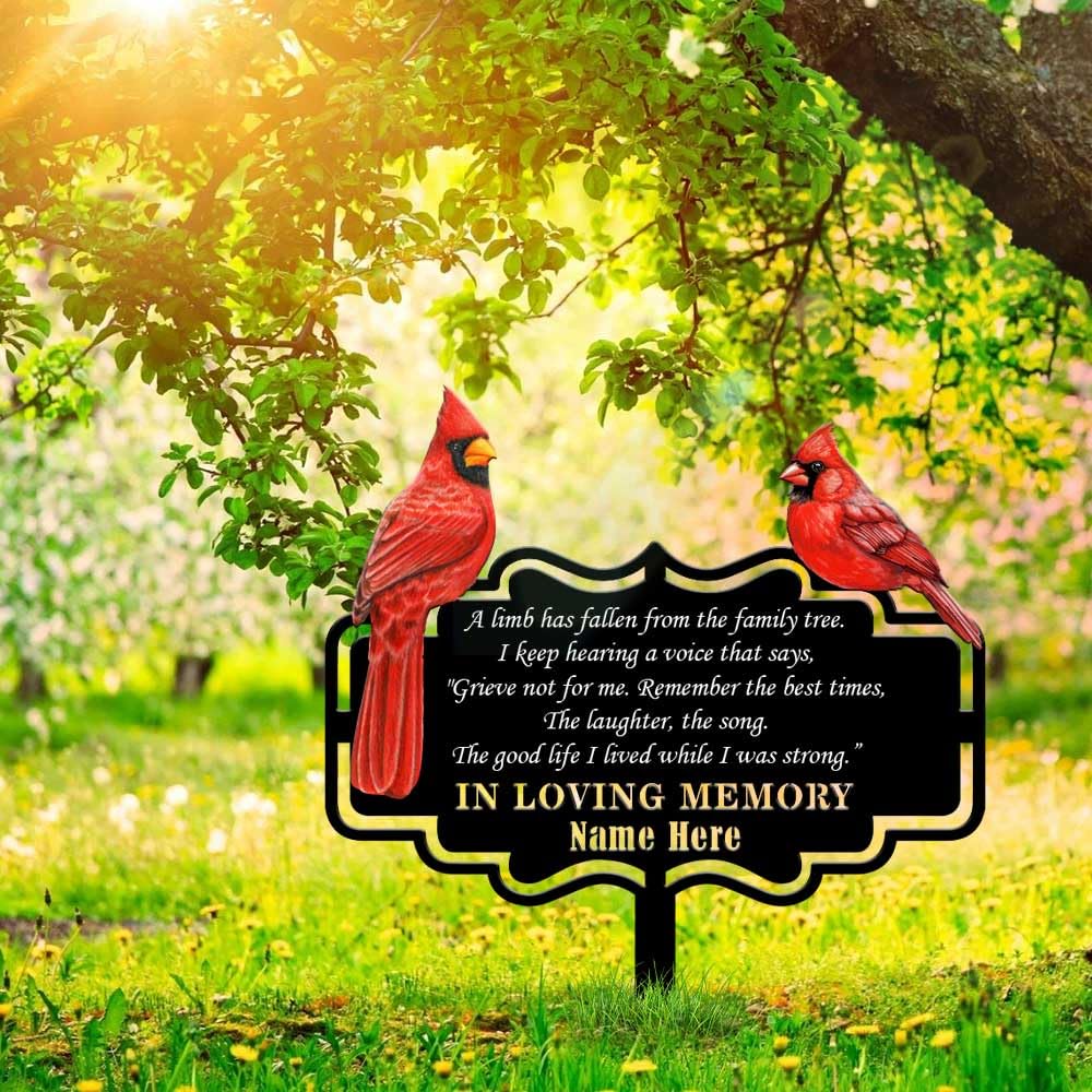 Personalized Cemetery Memorial Metal Stakes, Cardinals Memorial Grave Markers,Graden Decorations