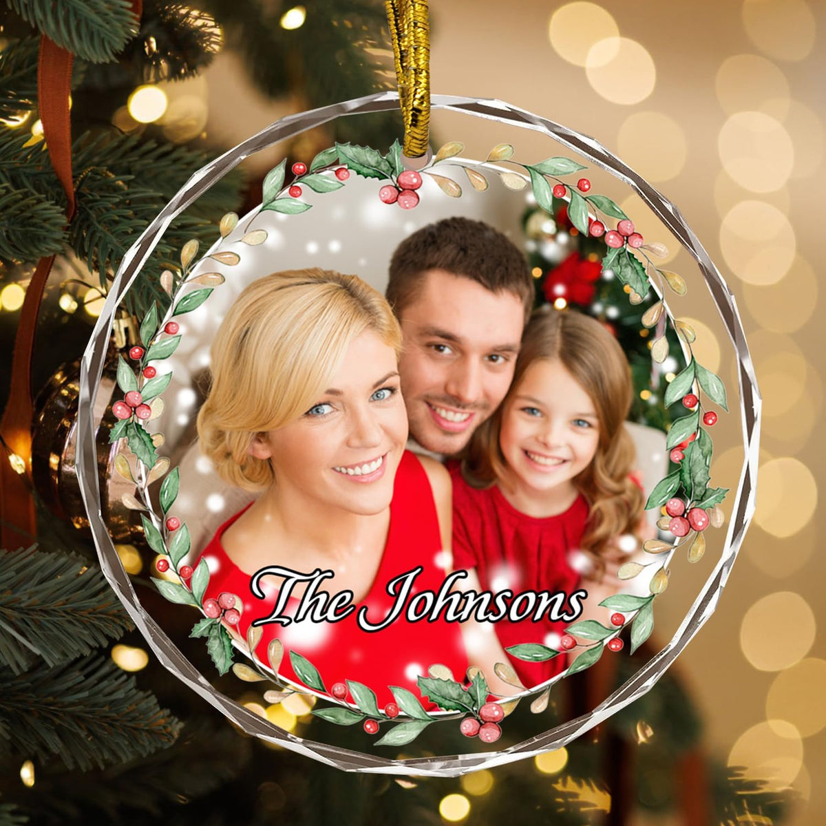 Christmas Tree Decor, Personalized Crystal Photo Ornaments, Custom Ornaments for Family/Child