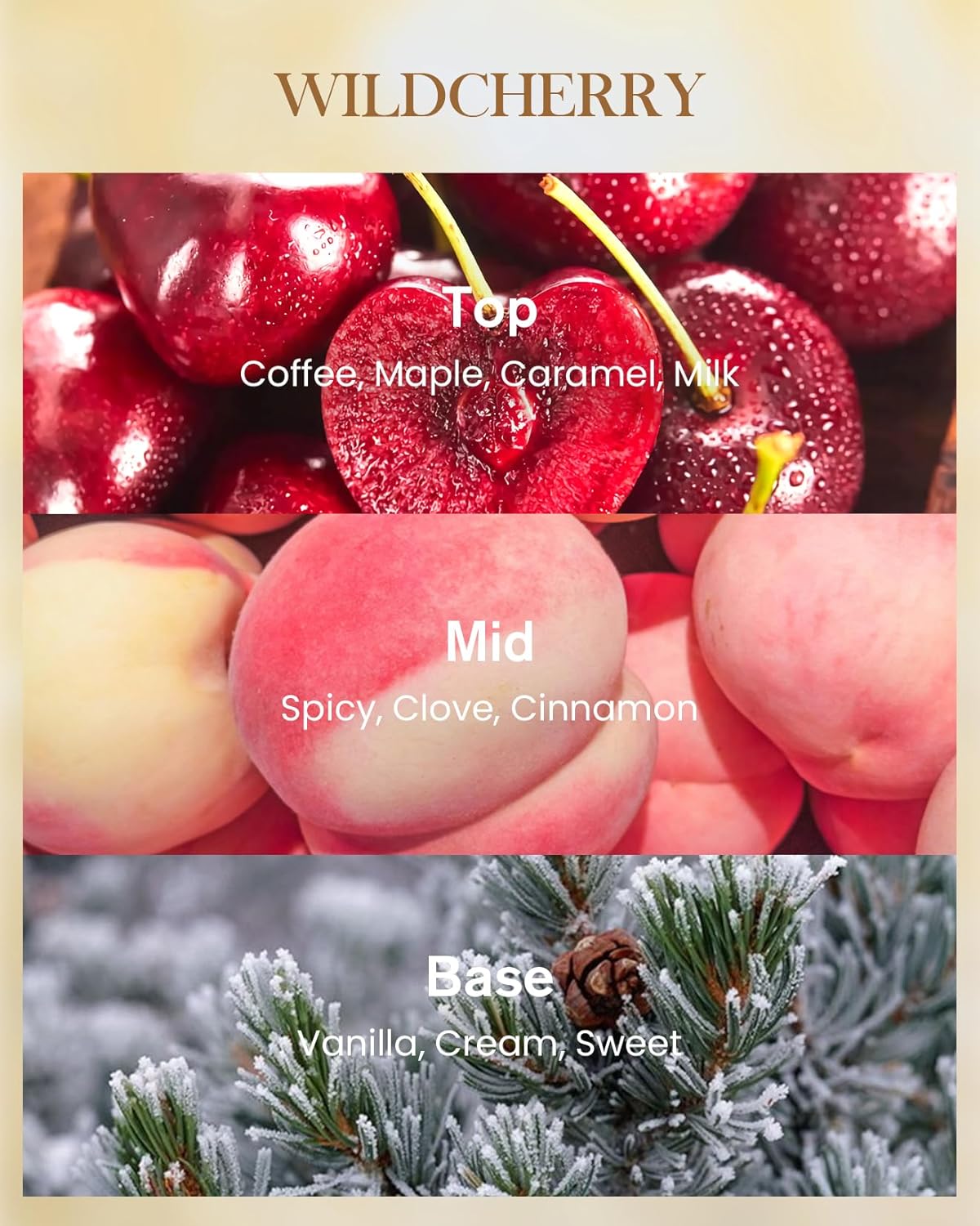 M&SENSE Wild Cherry Scented Candle 3 Wick, 35oz 150H Long Lasting, Soy Candles Stress Relief