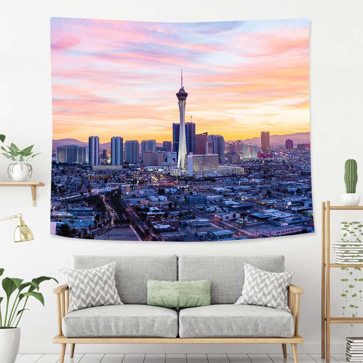 Las Vegas Tapestry For Bedroom Las Vegas City Skyline Tapestries Wall Hanging For Living Room Dorm