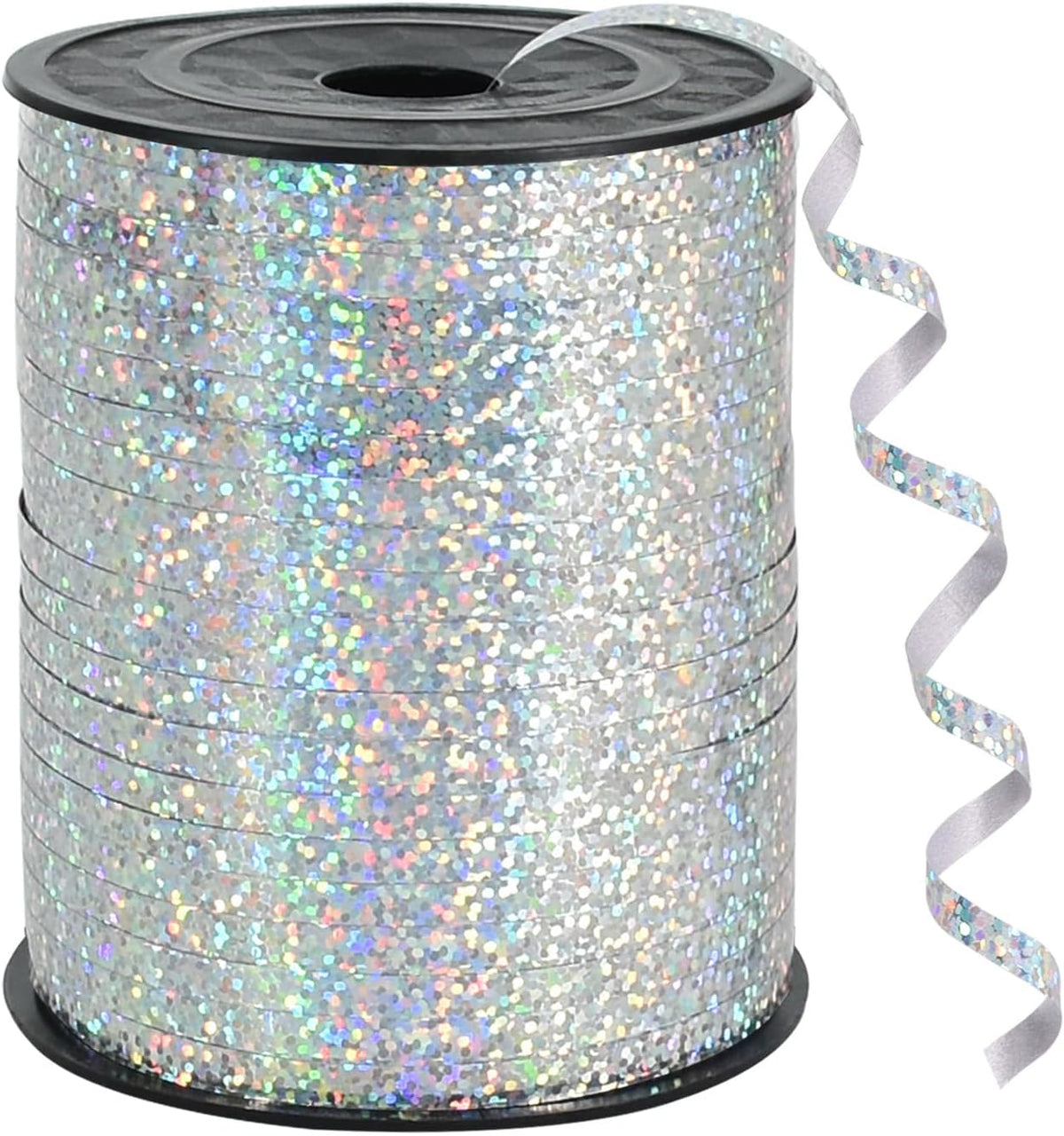 BEISHIDA 500 Yards Silver Ribbon Curling Crimped, Balloon String Shiny Metallic Roll for Gift