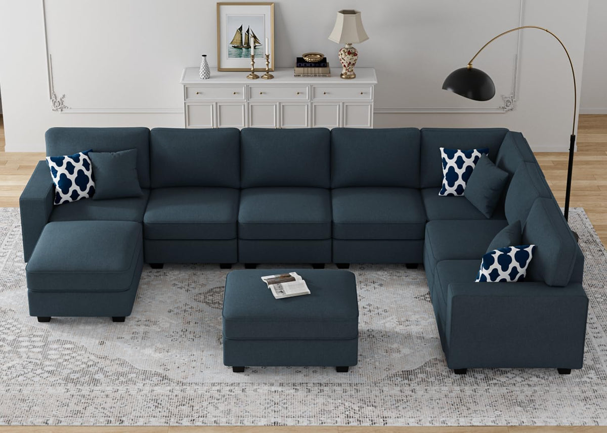 L Lengend Vansen Modular Sectional Sofa U Shaped Couch with Ottoman Modern Reversible Corner