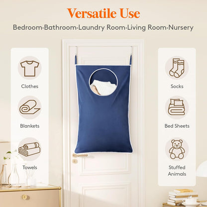 Lifewit Over Door Laundry Hamper, Large Collapsible Hanging Laundry Hamper, Hanging Laundry Basket
