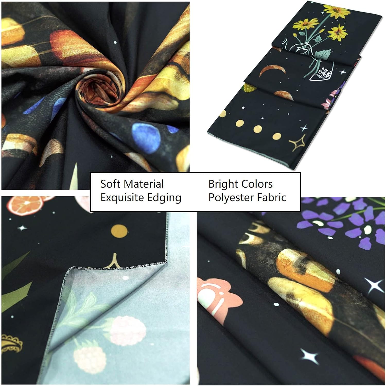 Aipon Yellow Butterfly Moon Flower Tapestry Botanical Floral Plant Boho Tapestry for Bedroom