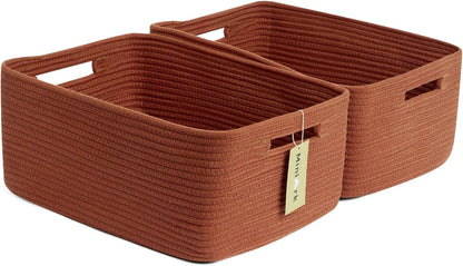 Large Storage Baskets for Shelves, Closet Organizers Bins for Clothes Blanket Towels, Baby Nursery