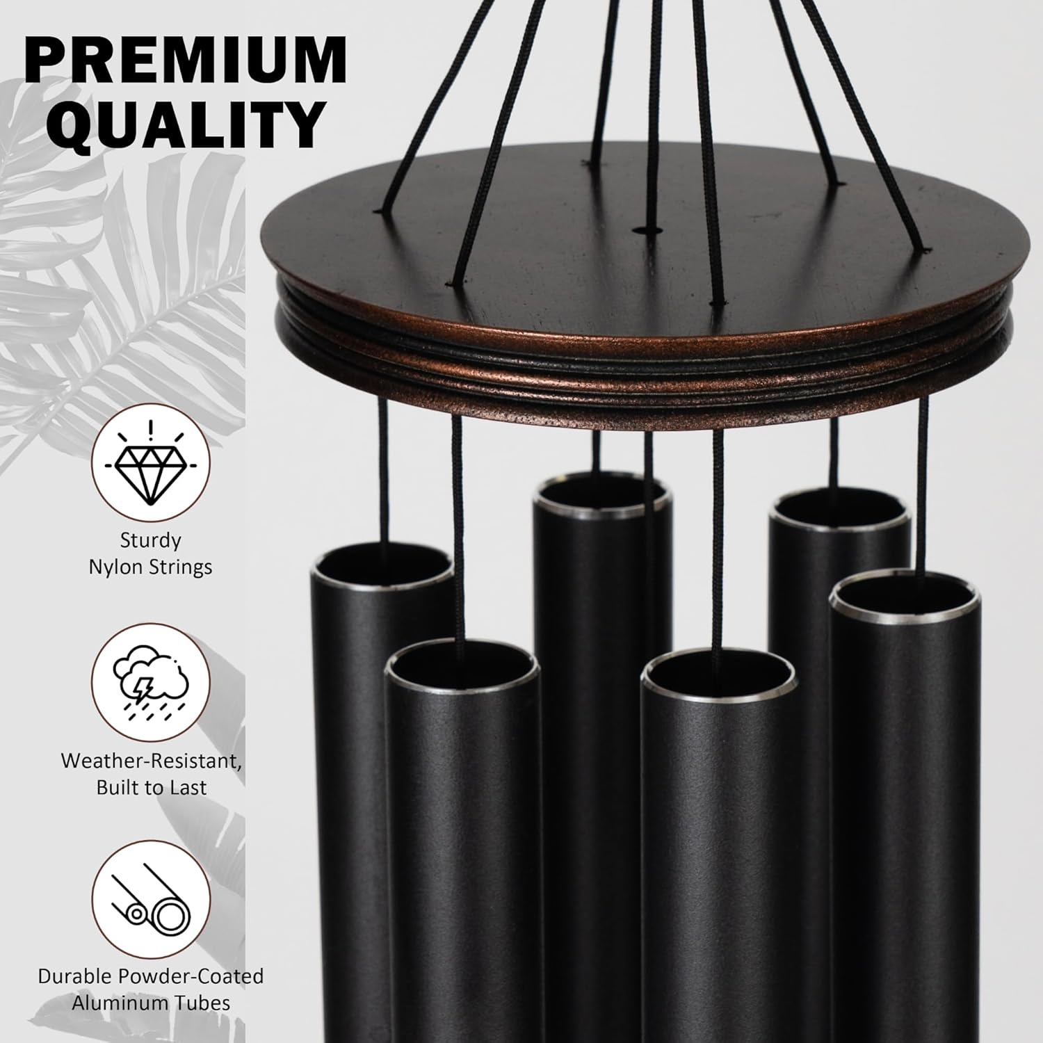 Vanquer Large Wind Chimes for Outside Deep Tone - 46'' Wind Chimes Outdoor Clearance, Memorial
