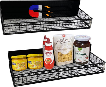 Bruda 2 Pack Large Magnetic Shelves Spice Rack Organizer for Washing Machine, Fridge, Refrigerator