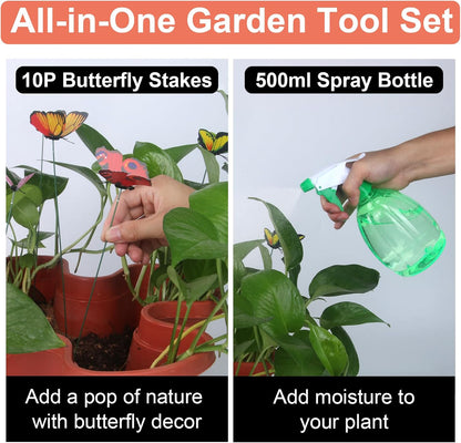 Vertical Planter, 6 Tier Stackable Strawberry Planter with Garden Tool Set, Movable Indoor/Outdoor
