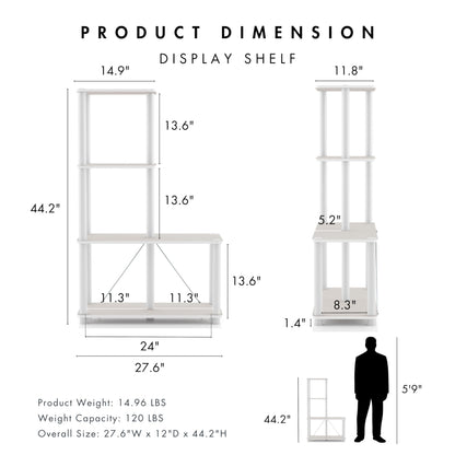 Homes: Inside + Out Apexa Modern 4-Cube Ladder Shelving Units, Collectibles Display Shelves, Easy
