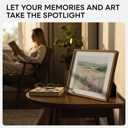 Homeforia 10x10 Picture Frame Bronze, High End Metal 10 by 10 Square Brass Frames with Mat 8 x 8