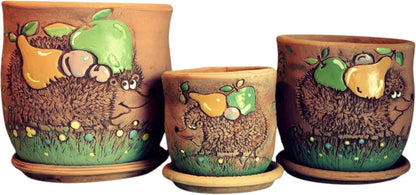 Ceramic Pot with Drainage Hole and Saucer, Plant Pots, Modern Decorative Planters for House Plants
