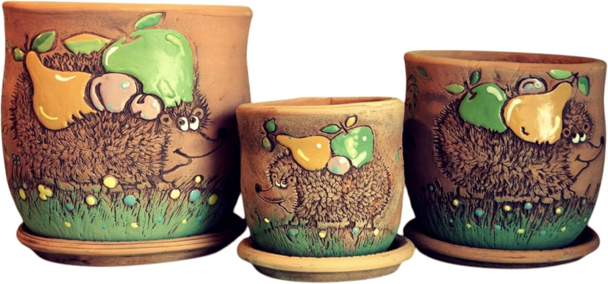 Ceramic Pot with Drainage Hole and Saucer, Plant Pots, Modern Decorative Planters for House Plants