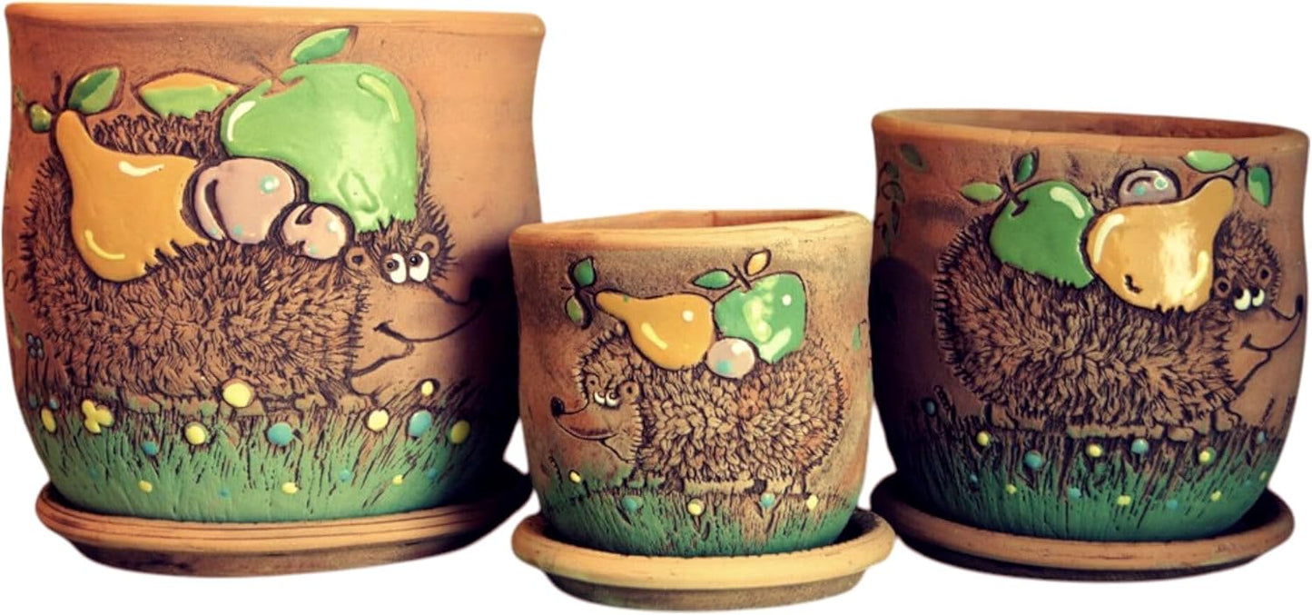 Ceramic Pot with Drainage Hole and Saucer, Plant Pots, Modern Decorative Planters for House Plants