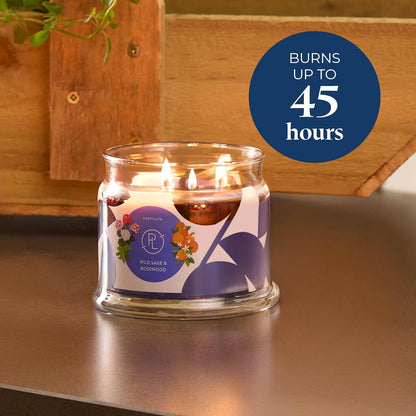 PartyLite Wild Sage & Rosewood Scented, Notes of Sage Leaf, Rosewood, Geranium Petals and