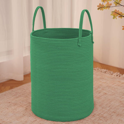 Large Woven Laundry Basket Hamper,60L Cotton Rope Storage Bin for Blankets,Toys and