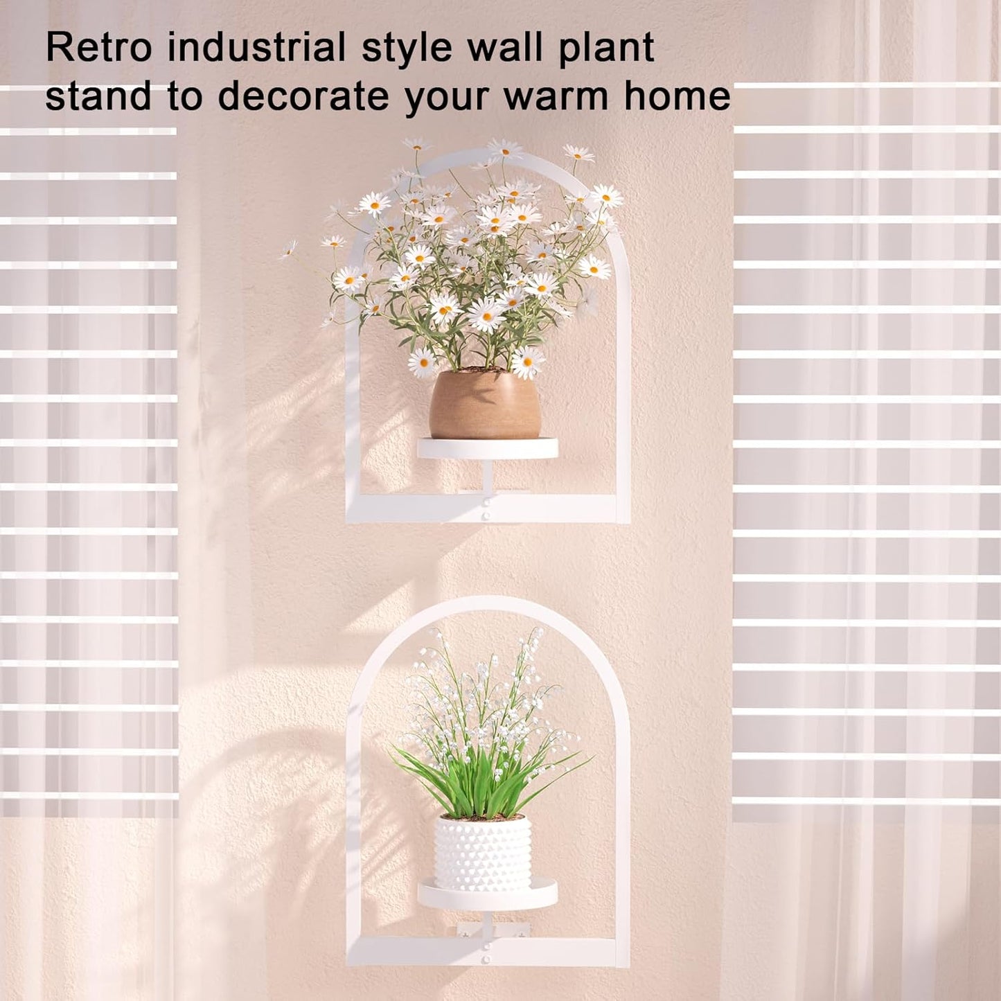 Wall Plant Holder, Wall Planter for Indoor Plants, Window Plant Shelves for Multiple Plants Indoor