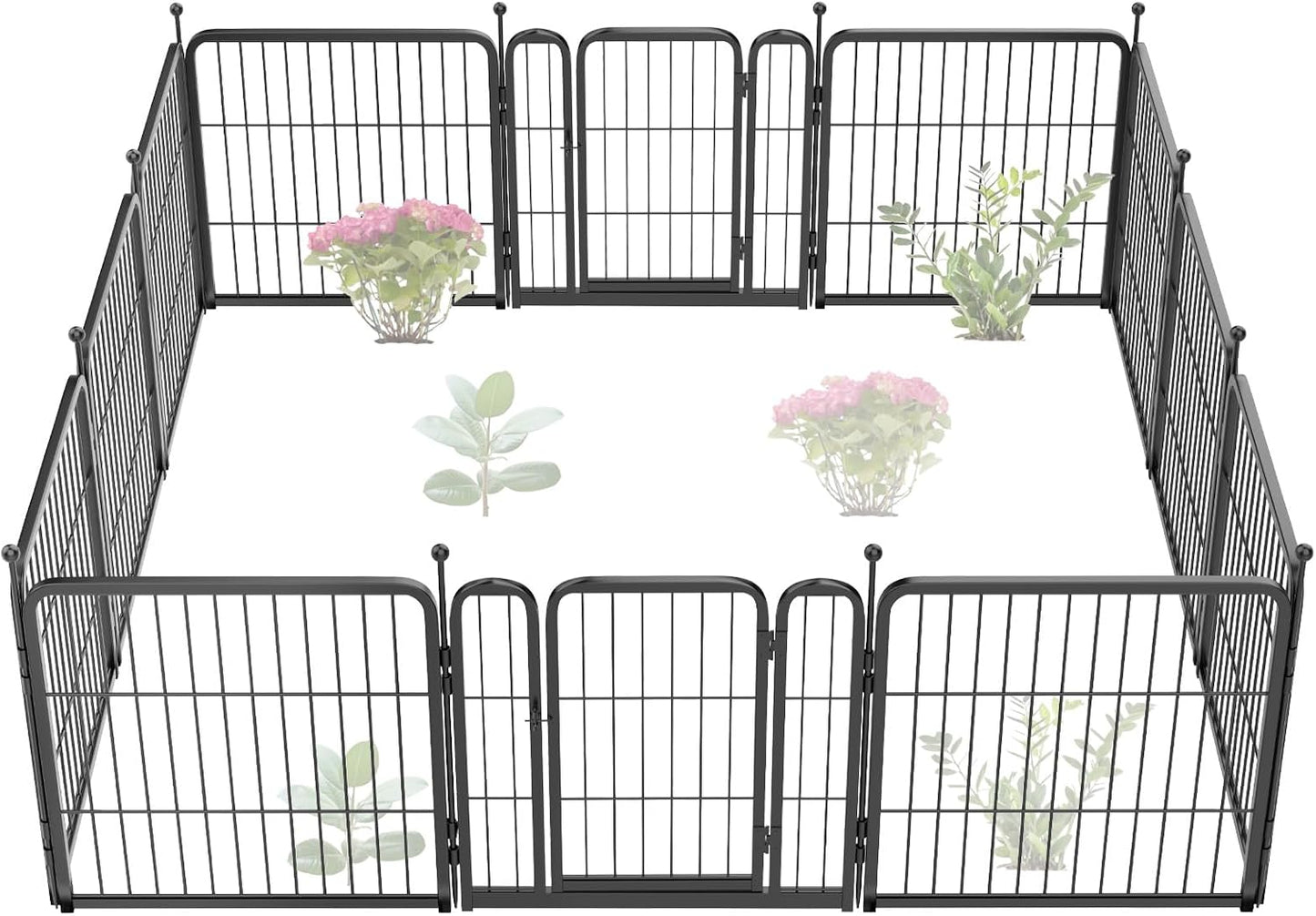 FXW Garden Fence 24in(H) x 22.2ft(L), 12 Panels Decorative Dog Fence Outdoor for The Yard – Heavy