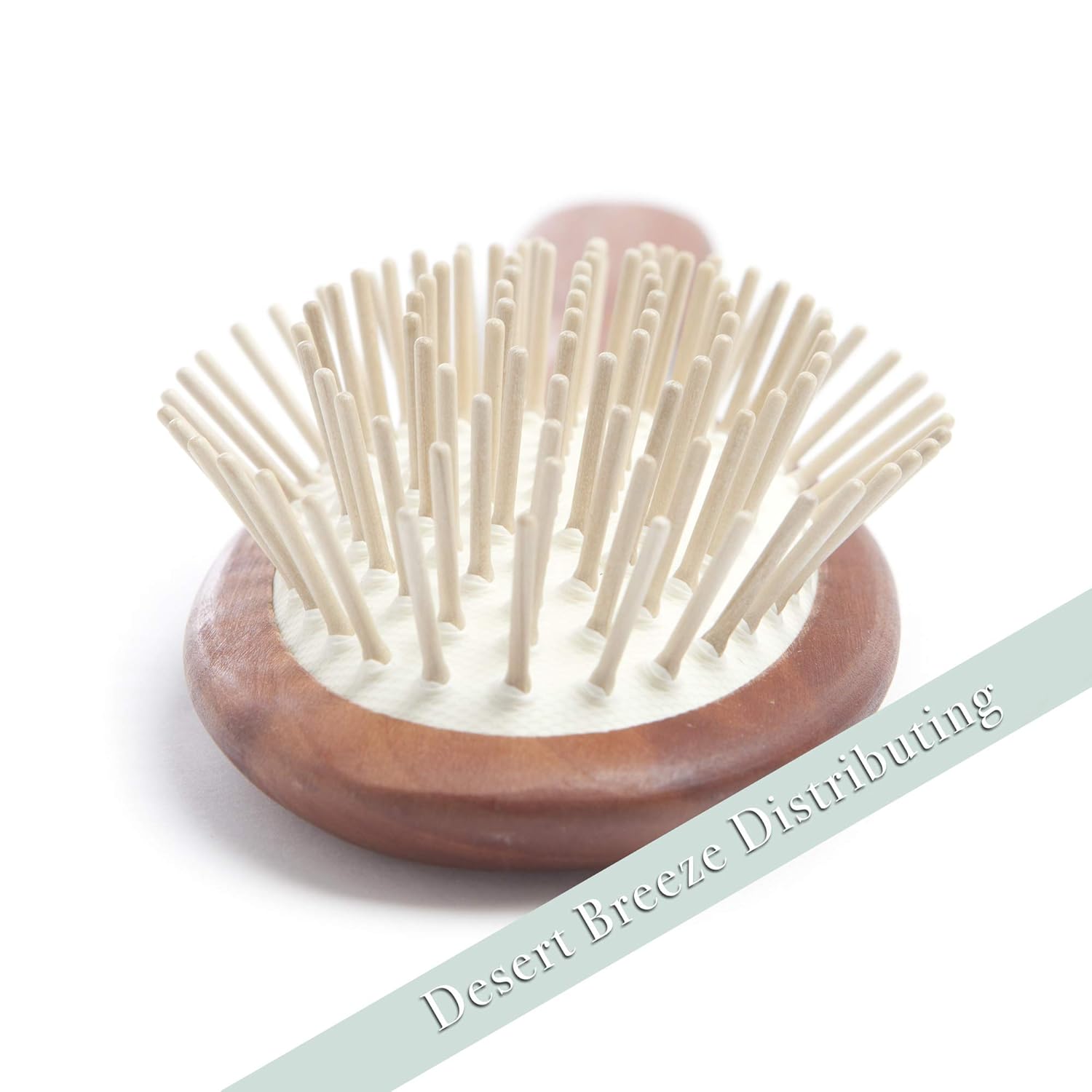 Desert Breeze Natural Wood Bristle Hair Brush, Gentle Scalp Massage, Pear Wood Handle, Made in