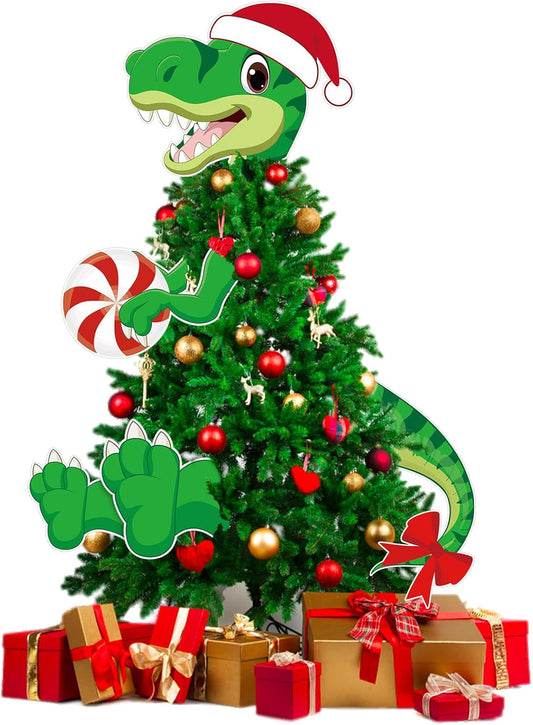 Dinosaur Christmas Tree Topper Decorations Head Arms and Legs Funny Xmas Ornament Decor for DIY