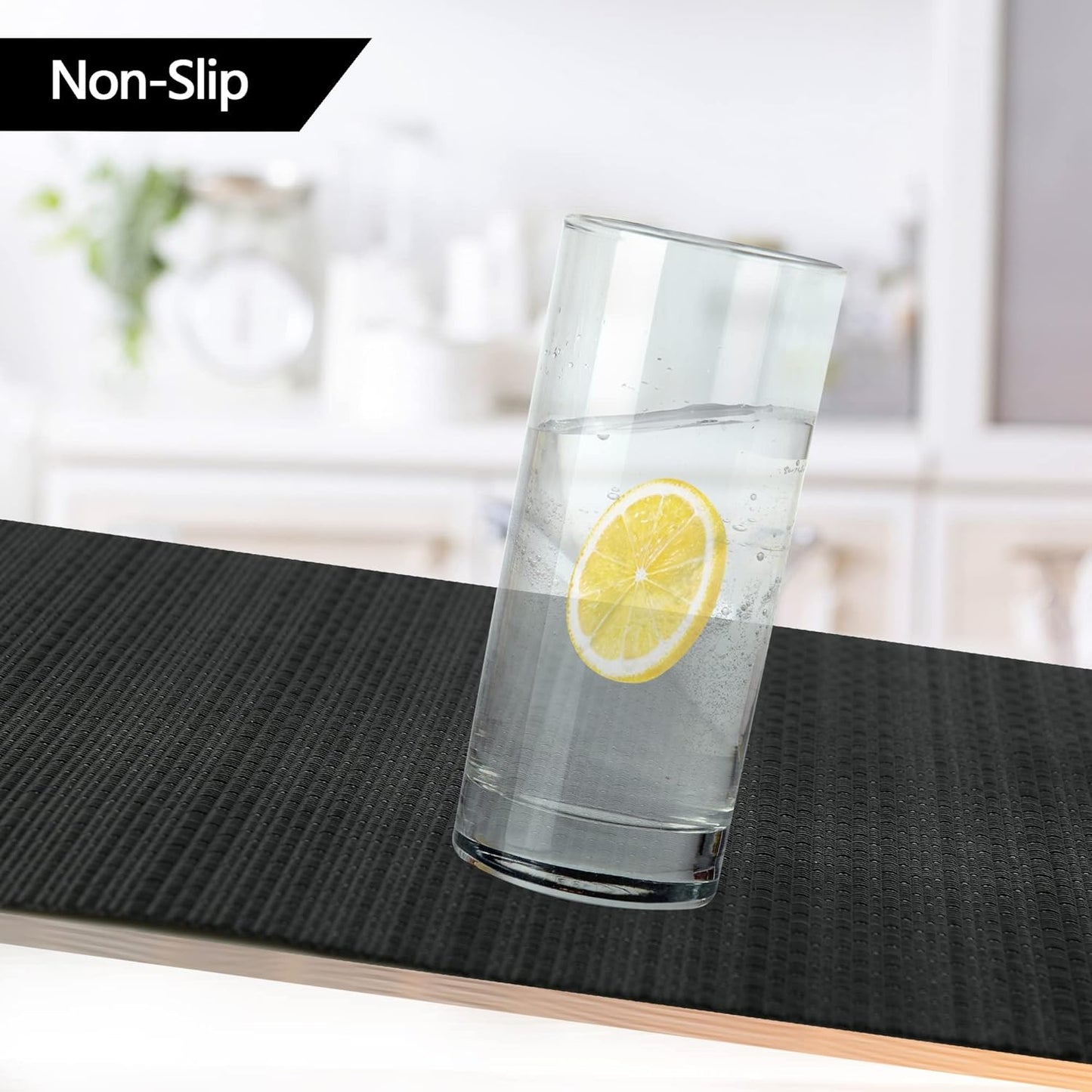 Black Placemats Set of 8 - Easy Clean Washable Vinyl Placemats - Heat Resistant Placemats for